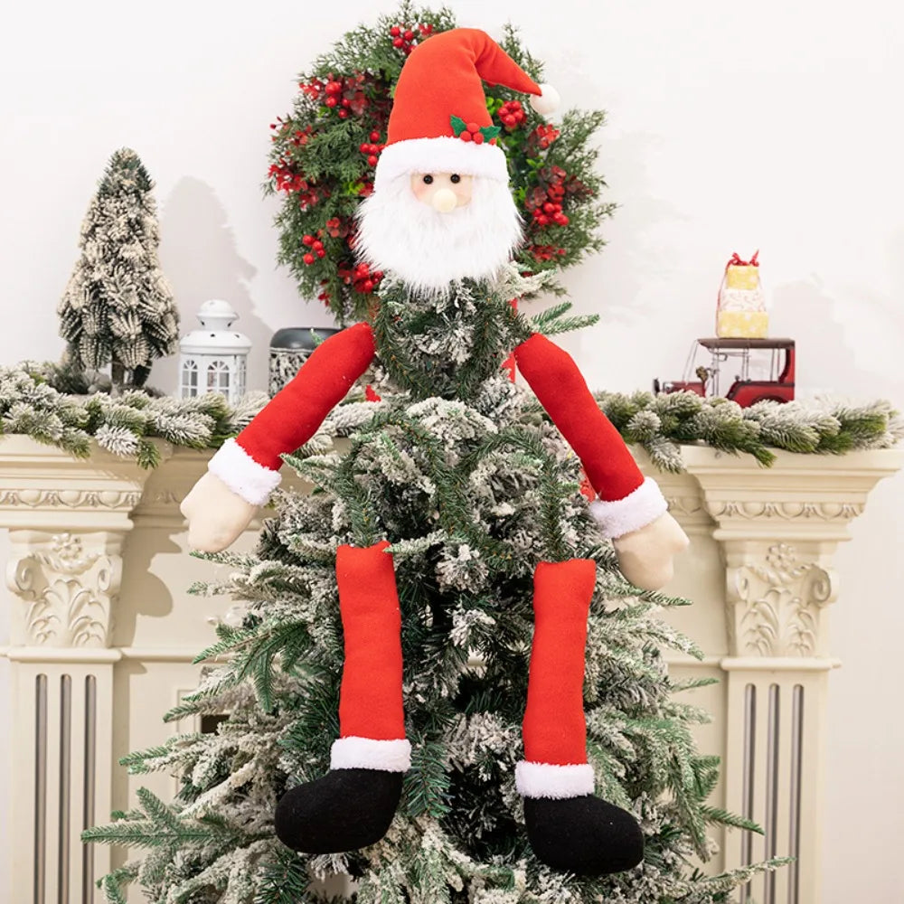 3D Christmas Decoration Supplies Creative Cute Hugging Tree Doll Pendant Three-dimensional Santa Claus DIY Decor Supplies
