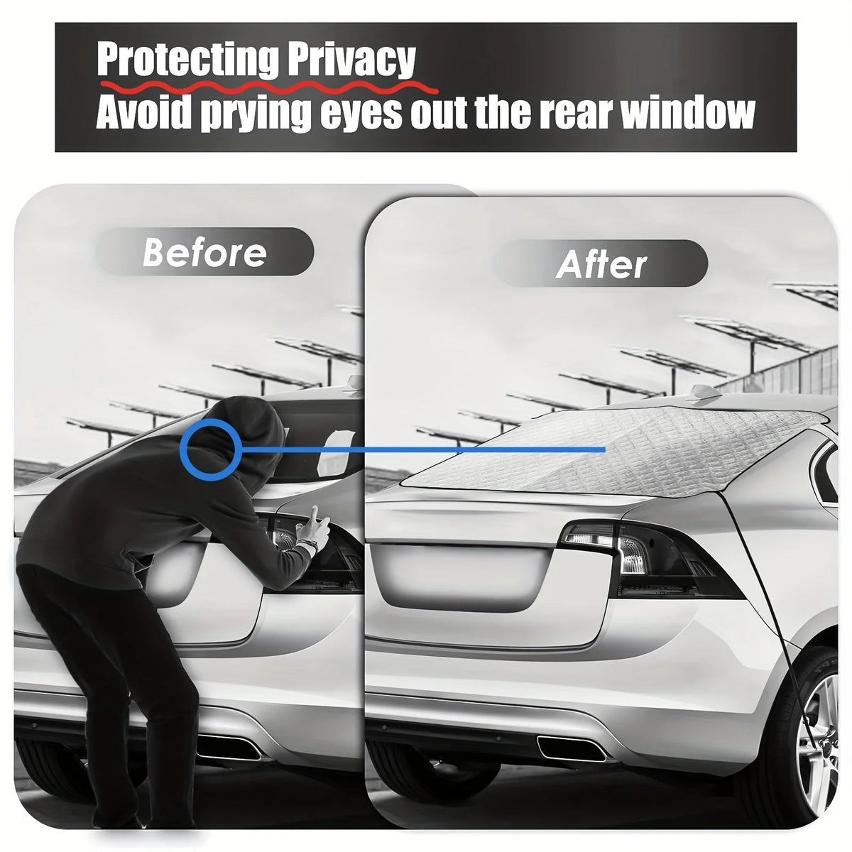 Car Winter Rear Window Snow Shield, Rear Windshield Snow Cover, Quickly Removes Snow, Prevents Ice, Frost, and Snow from Accumulating, Convenient Storage, Does Not Take up Space