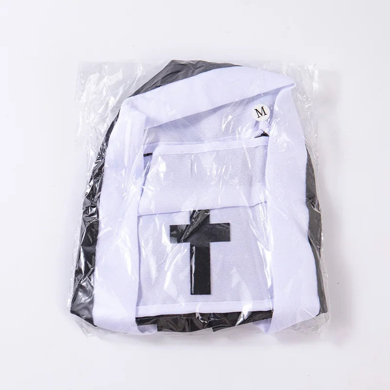 Pet Costume Halloween Clothes for Dog Cat Funny Nun Cosplay Cape Black White Costume Puppy Kitten Party Dress