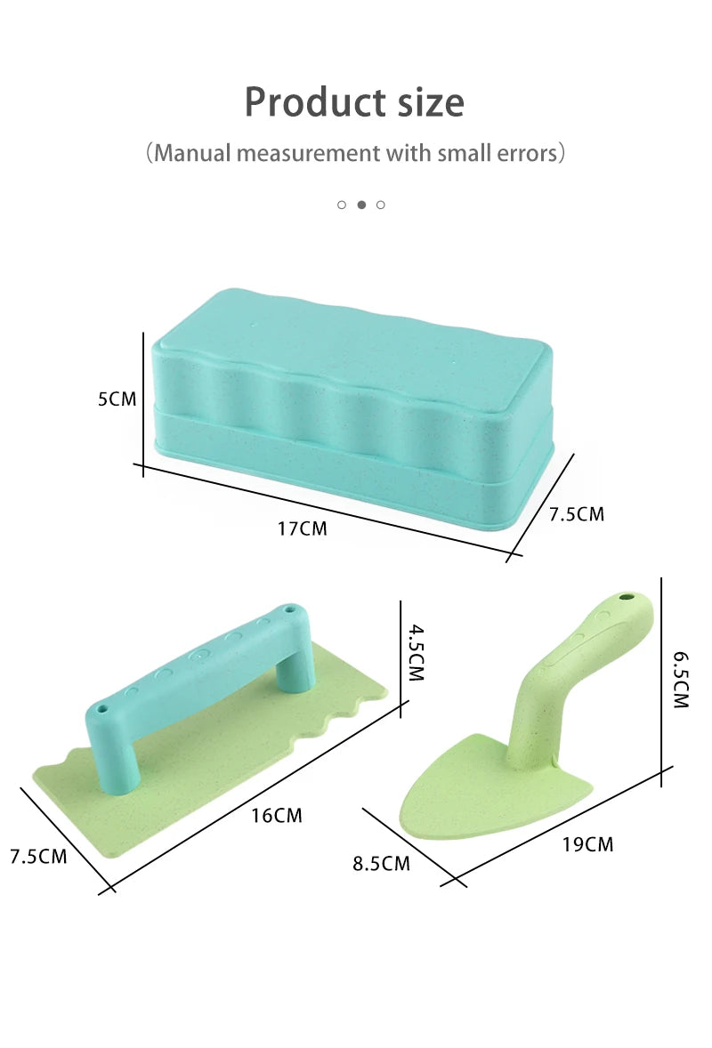 3 pieces of snow beach toy sand fun brick sand castle mold for winter and summer build snow outdoor children's birthday toy gift