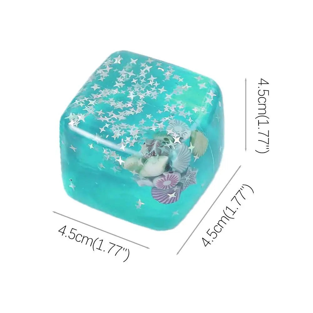 Squishy Stress Balls Cube - Ocean Sensory Fidget Toy Slow Rise Squishy Toys for Kids and Adults Squeeze Relax Gift