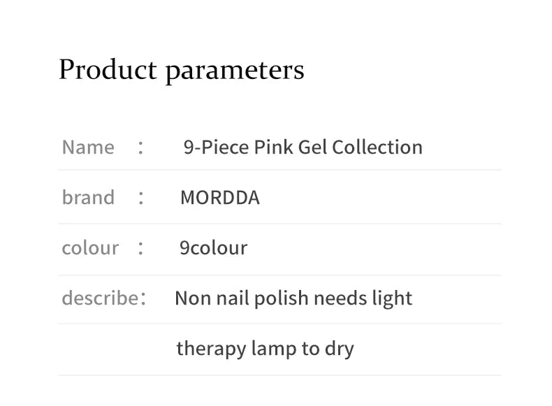 9 Colors Pink Patting Gel Smudge Canned High Saturation Popular Semi-Solid Nail Polish Gel Nail Salon