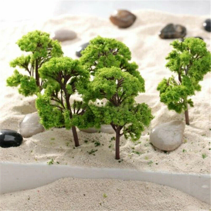 10pcs Model Trees Ornaments Decoration 4CM Railroad Diorama Scenery Plastic Scale Scene For House Living Room Kitchen Decor