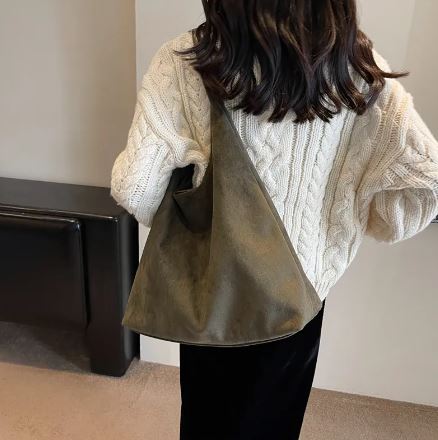 Soft Suede-Look Hobo Bag