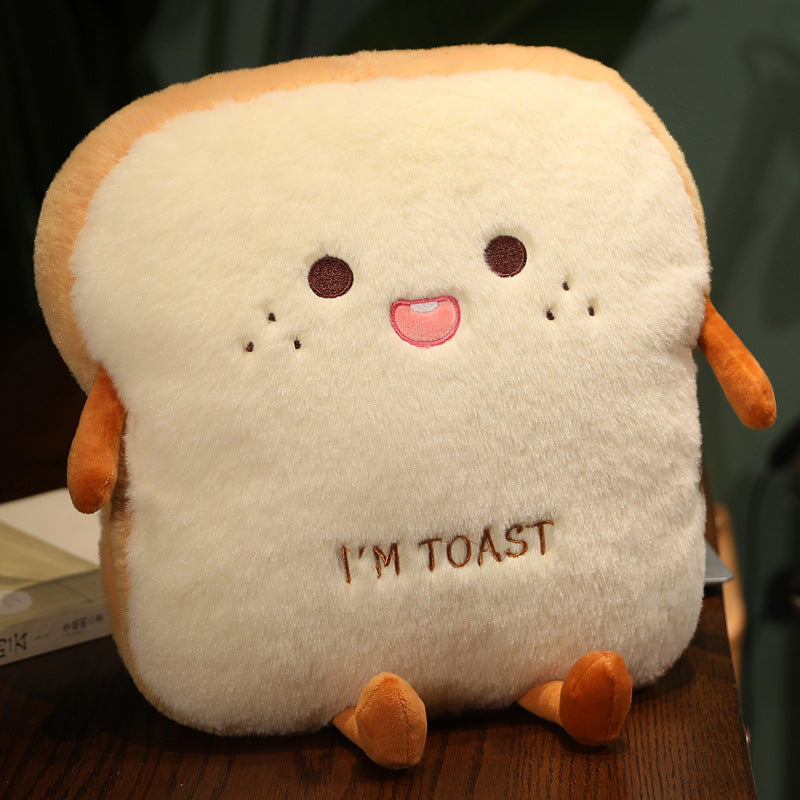Toast Emoji Plush Pillow & Hand Warmer