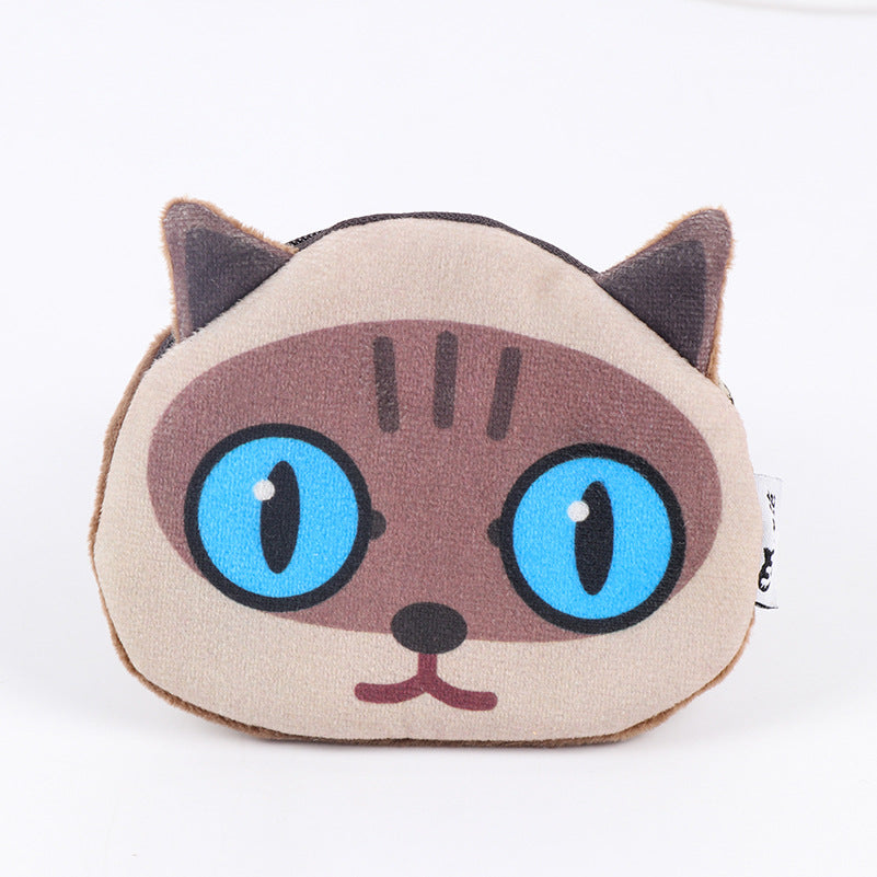 3D Cat Face Mini Coin Purse