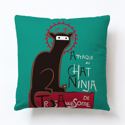 Cat Emoji Cushion Cover