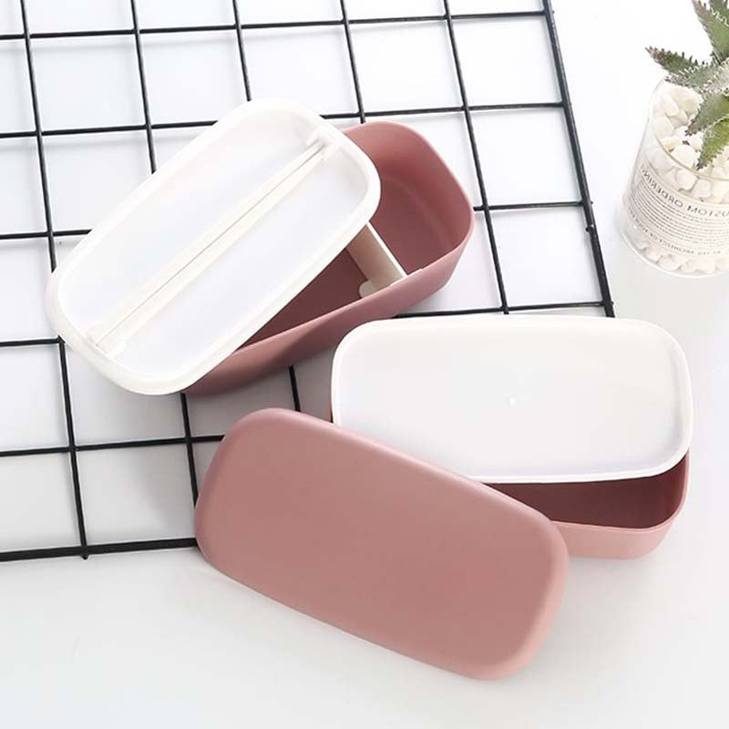 Portion-Control Double-Layer Bento Box