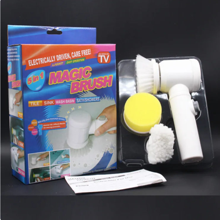 Electric Spin Scrubber with 5 Brush Heads