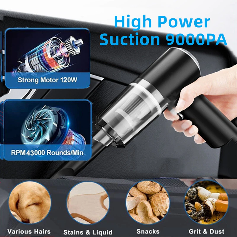 Cordless Car Vacuum Cleaner – 120W Handheld