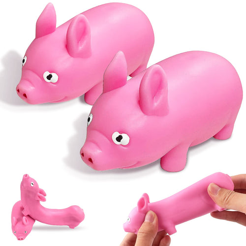 Piggy Stretchy Sensory Stress Relief Toys Pig Sand Filled Squishy Animal Toy Squeeze Sand Rebound Ball Fidget Knead Toy Pinch Stress Relieve Party Favors