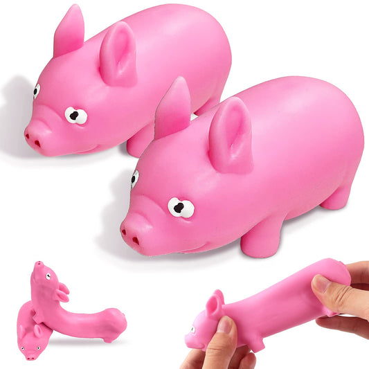 Piggy Stretchy Sensory Stress Relief Toys Pig Sand Filled Squishy Animal Toy Squeeze Sand Rebound Ball Fidget Knead Toy Pinch Stress Relieve Party Favors