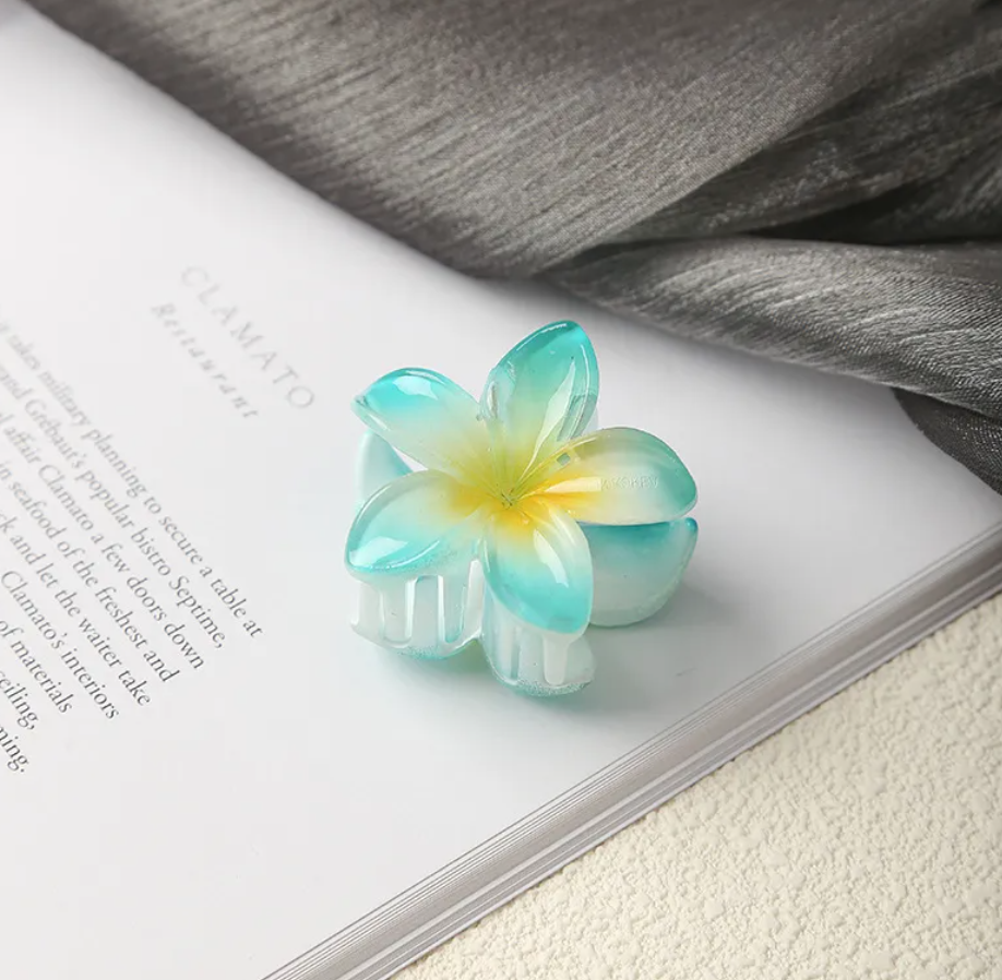 Mini Plumeria Flower Claw Clip