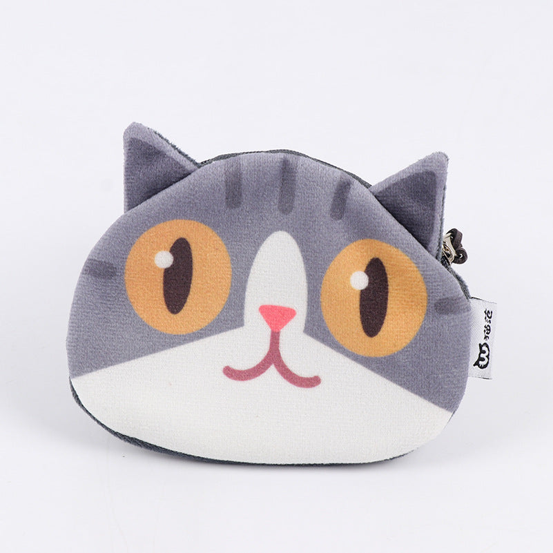 3D Cat Face Mini Coin Purse