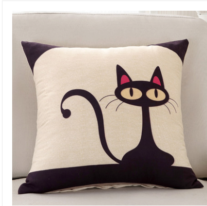 Cartoon Cat Cushion with Pillow Core