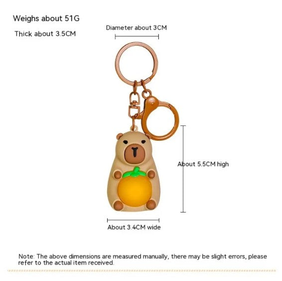 Glow-in-the-Dark Capybara Keychain