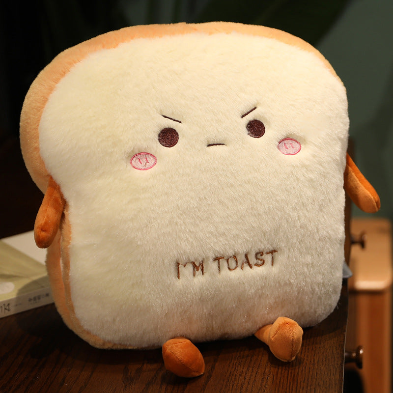 Toast Emoji Plush Pillow & Hand Warmer