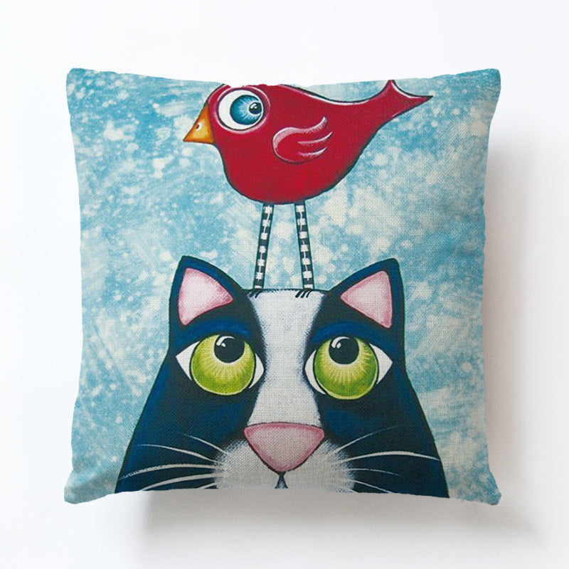 Cat Emoji Cushion Cover