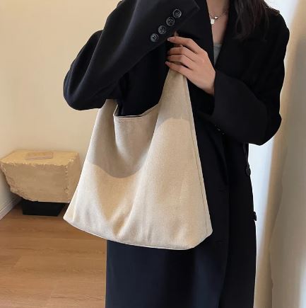 Soft Suede-Look Hobo Bag
