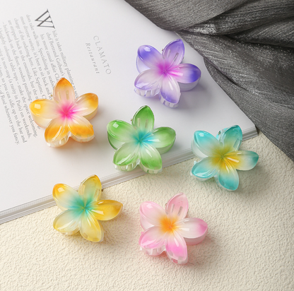 Mini Plumeria Flower Claw Clip