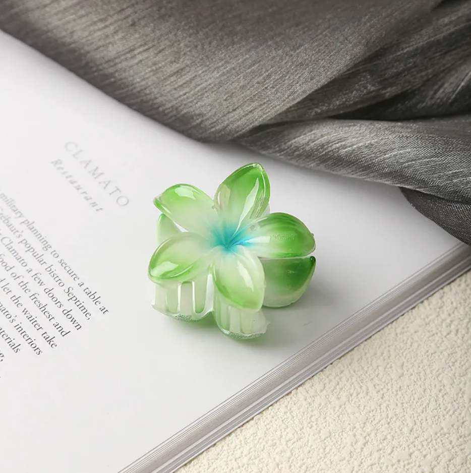 Mini Plumeria Flower Claw Clip
