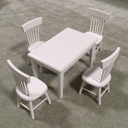1:12 Mini Wooden Dining Set