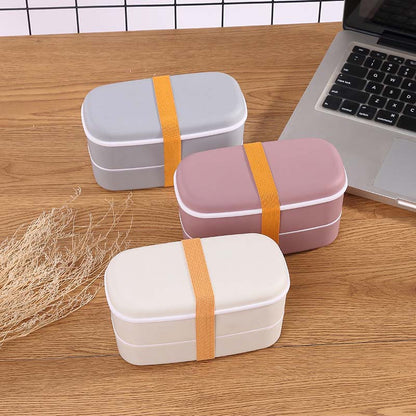Portion-Control Double-Layer Bento Box