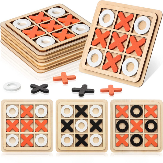 Mini Wooden Tic-Tac-Toe Game