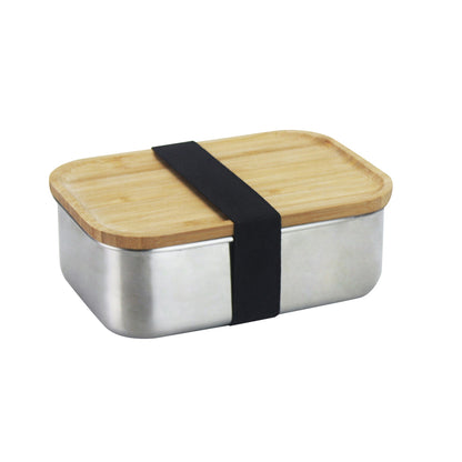Bamboo-Lid Stainless Steel Bento Box