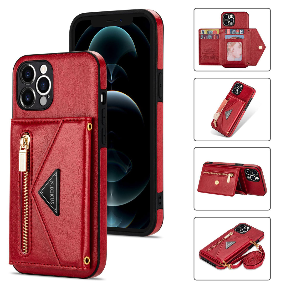 Crossbody Phone Case with Card Holder Strap