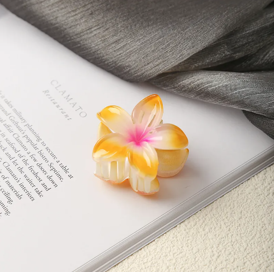 Mini Plumeria Flower Claw Clip