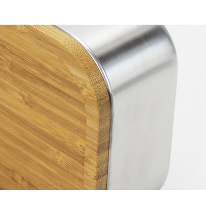 Bamboo-Lid Stainless Steel Bento Box
