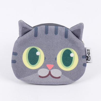 3D Cat Face Mini Coin Purse