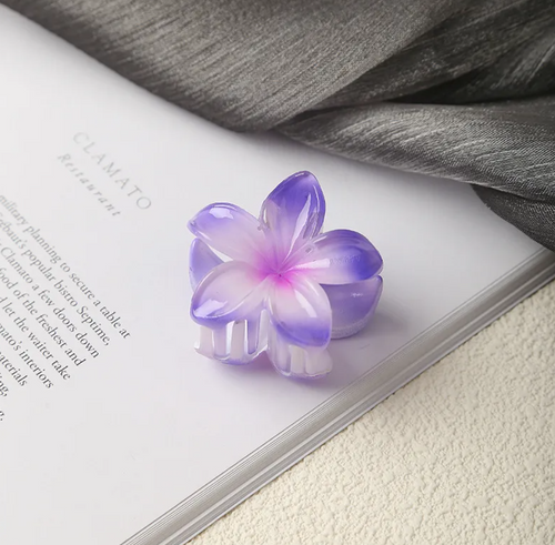 Mini Plumeria Flower Claw Clip