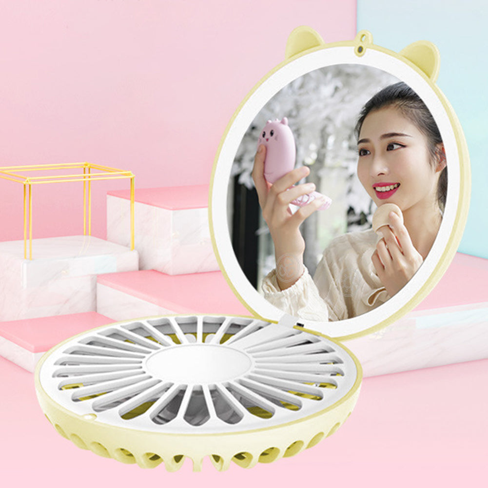 Mini Fan + Makeup Mirror