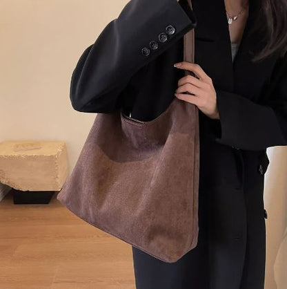 Soft Suede-Look Hobo Bag