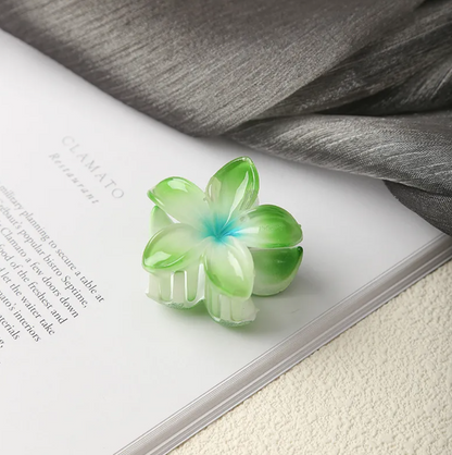 Mini Plumeria Flower Claw Clip