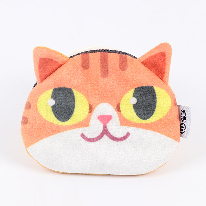 3D Cat Face Mini Coin Purse