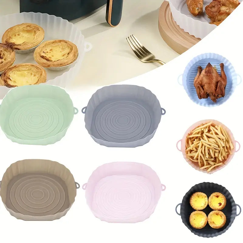 Reusable Air Fryer Silicone Liner, 7.8in Non-Stick Pad