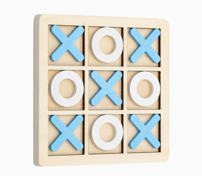 Mini Wooden Tic-Tac-Toe Game
