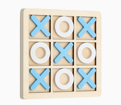 Mini Wooden Tic-Tac-Toe Game