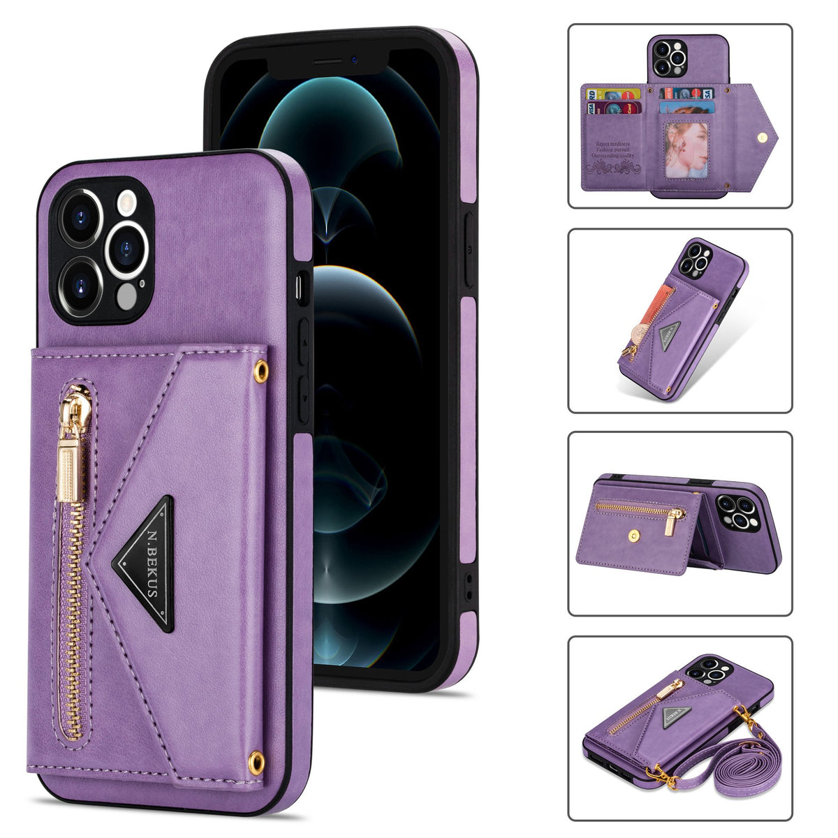 Crossbody Phone Case with Card Holder Strap