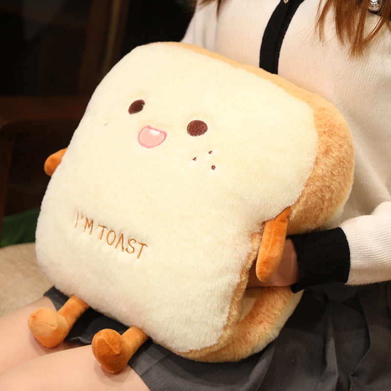 Toast Emoji Plush Pillow & Hand Warmer