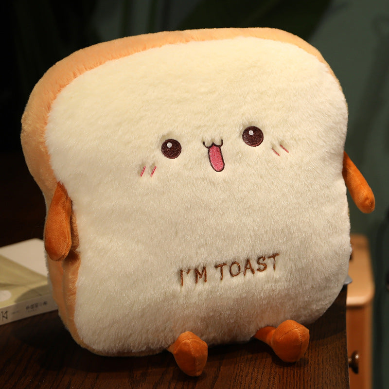 Toast Emoji Plush Pillow & Hand Warmer