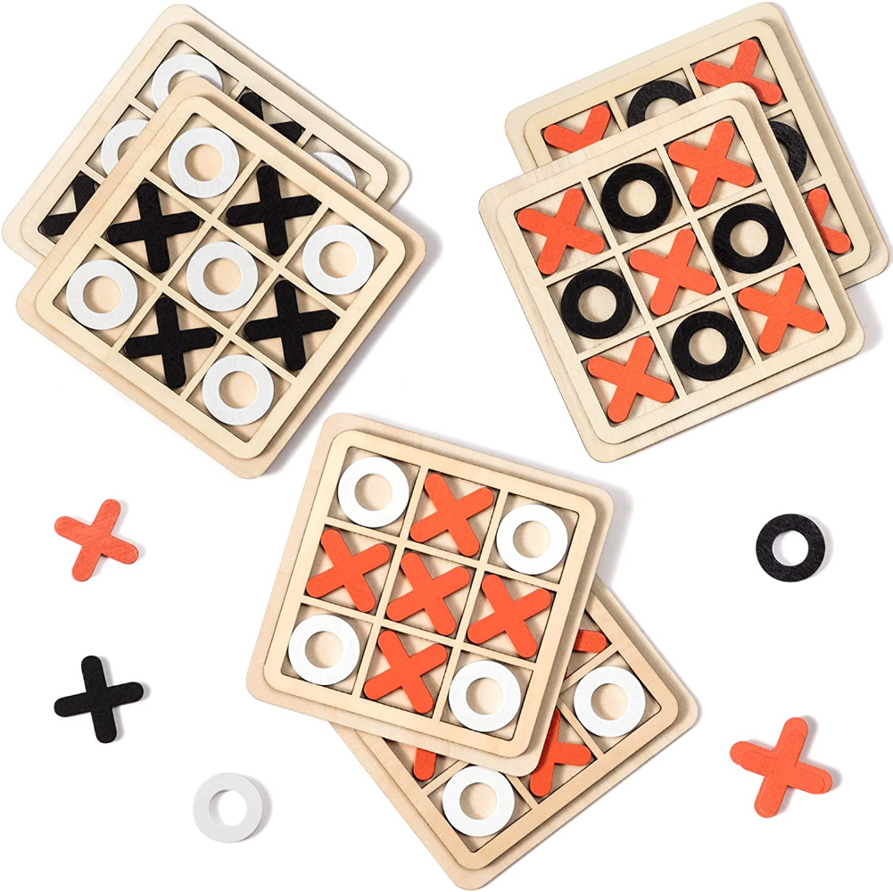 Mini Wooden Tic-Tac-Toe Game