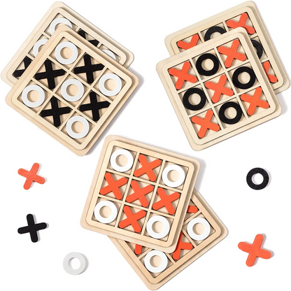 Mini Wooden Tic-Tac-Toe Game