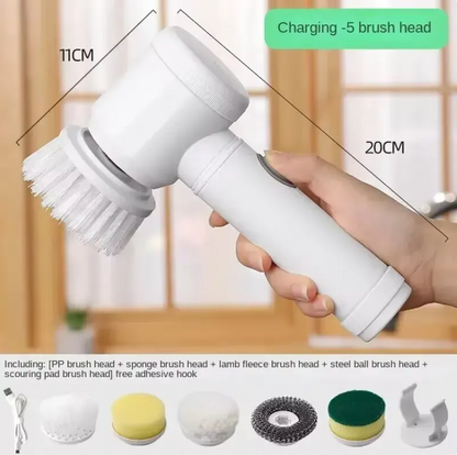 Electric Spin Scrubber with 5 Brush Heads
