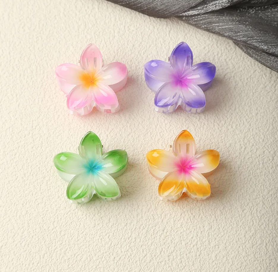 Mini Plumeria Flower Claw Clip