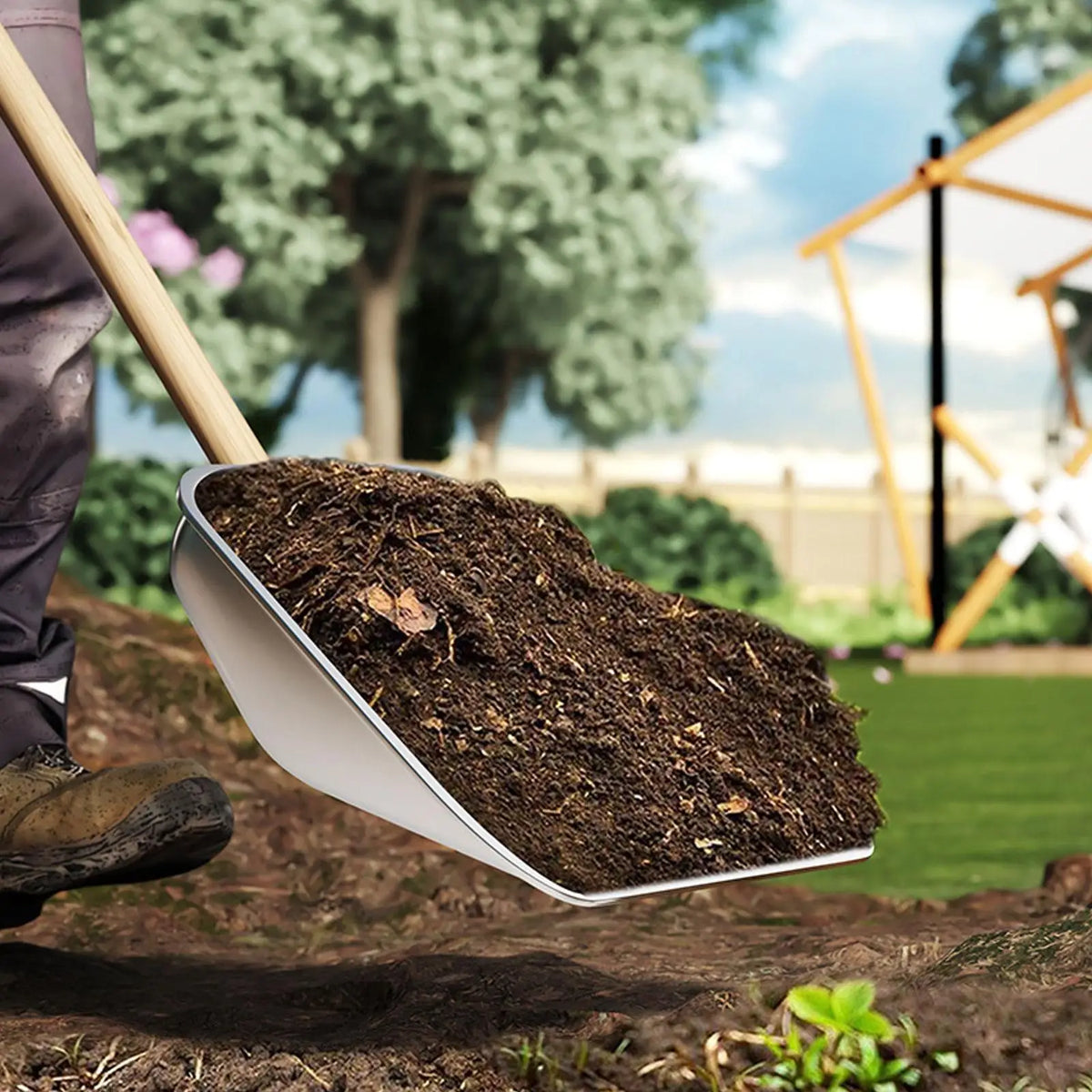 Stainless Steel Snow Removal Tool Agricultural Shovel Outdoor Snow Removal Shovel For Cleaning Snow Pushing Grain Rice