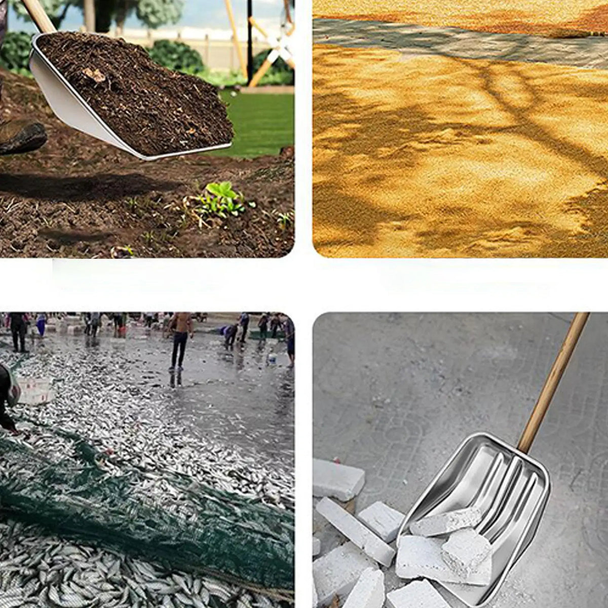 Stainless Steel Snow Removal Tool Agricultural Shovel Outdoor Snow Removal Shovel For Cleaning Snow Pushing Grain Rice